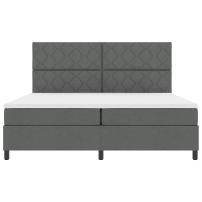 Boxspringbed met matras Donkergrijs 200 x 200 cm Stof