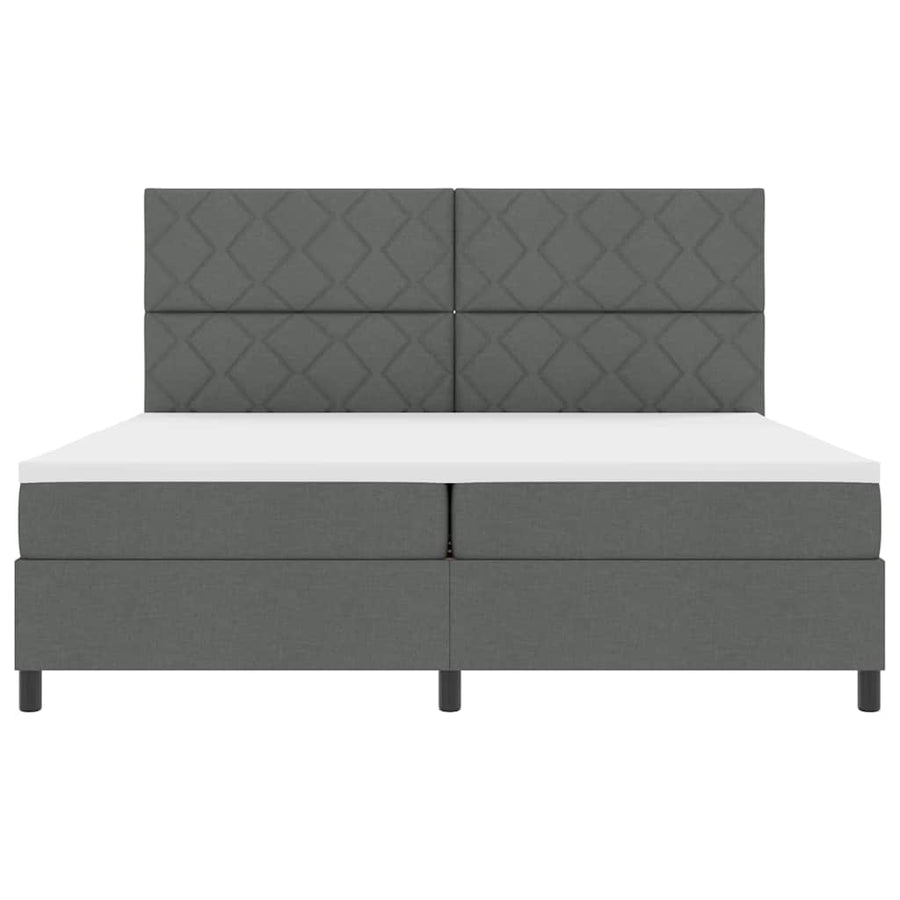 Boxspringbed met matras Donkergrijs 200 x 200 cm Stof