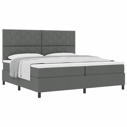 Boxspringbed met matras Donkergrijs 200 x 200 cm Stof