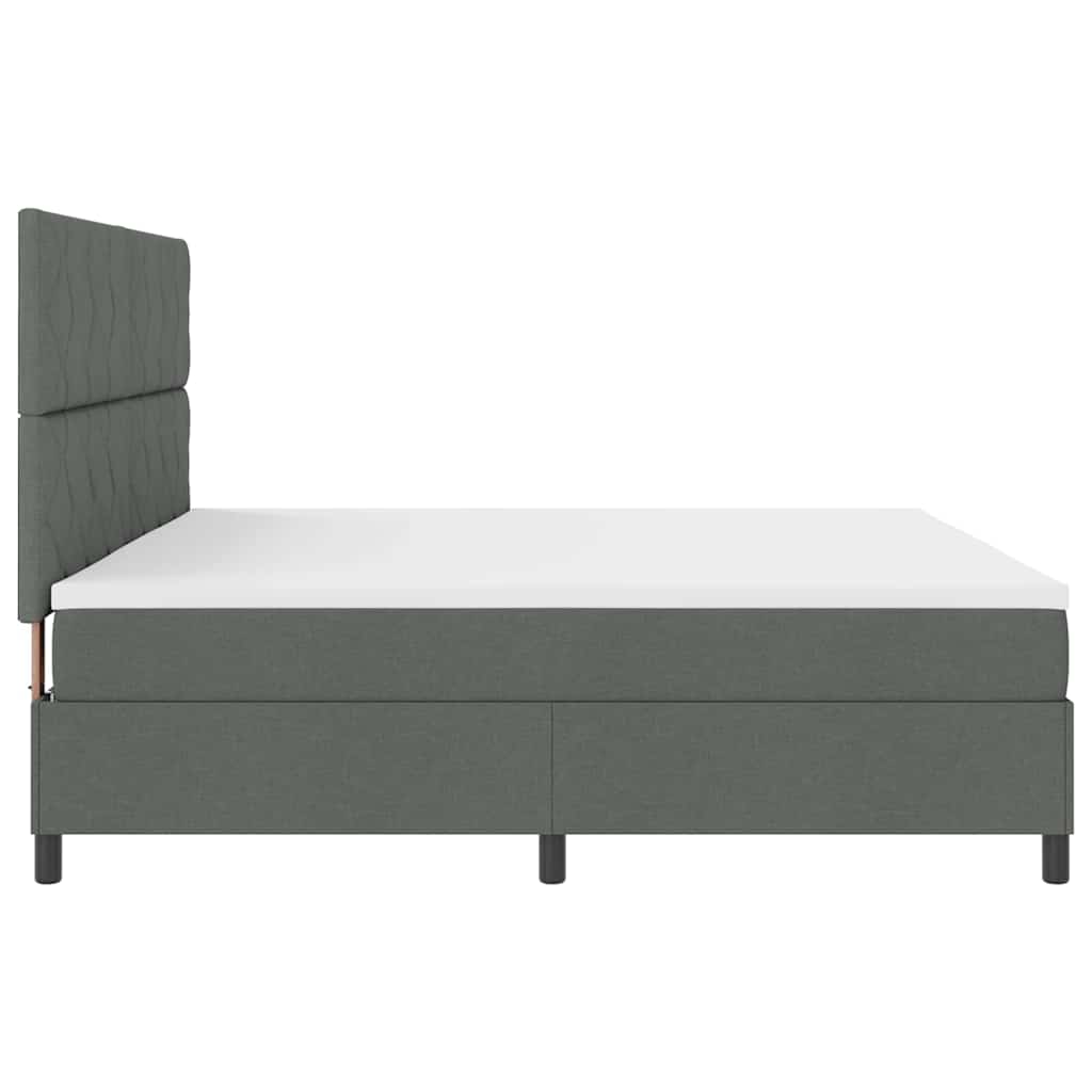 Boxspringbed met matras Donkergrijs 200 x 200 cm Stof