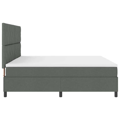 Boxspringbed met matras Donkergrijs 200 x 200 cm Stof