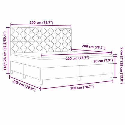 Boxspringbed met matras Donkergrijs 200 x 200 cm Stof