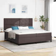 Boxspringbed 200x200 cm donkerbruin stof