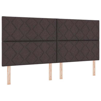 Boxspring bed met matras Donkerbruin 200 x 200 cm Stof