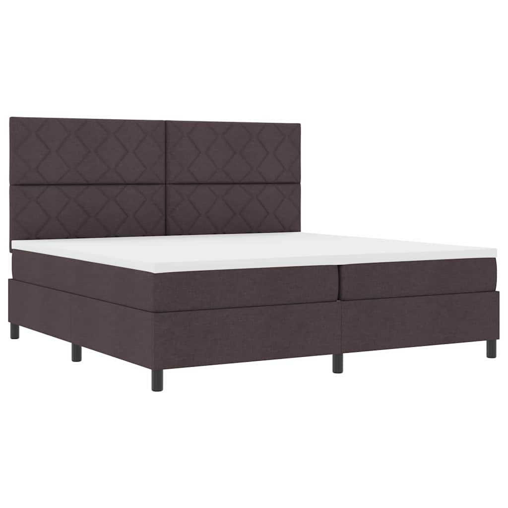 Boxspring bed met matras Donkerbruin 200 x 200 cm Stof