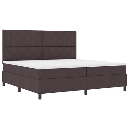 Boxspring bed met matras Donkerbruin 200 x 200 cm Stof
