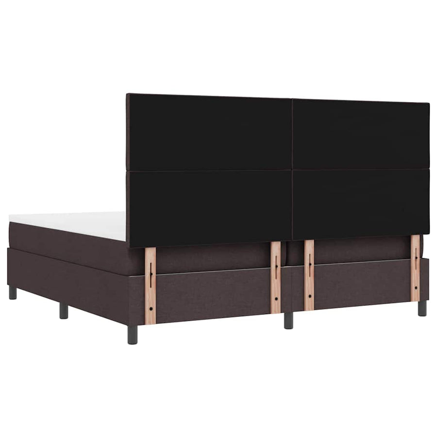 Boxspring bed met matras Donkerbruin 200 x 200 cm Stof