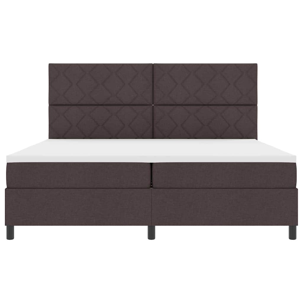 Boxspring bed met matras Donkerbruin 200 x 200 cm Stof