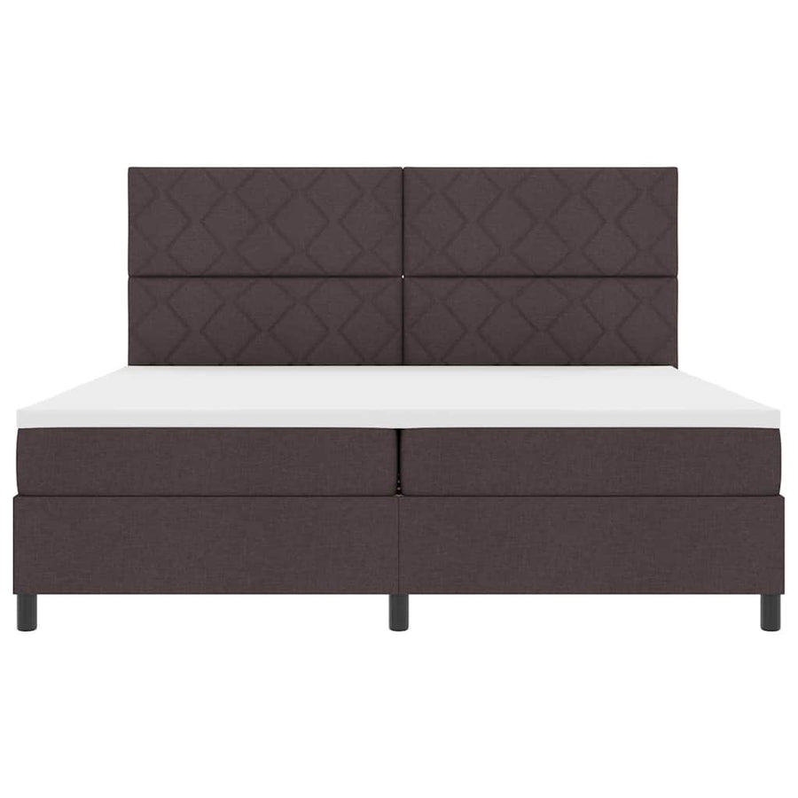 Boxspring bed met matras Donkerbruin 200 x 200 cm Stof