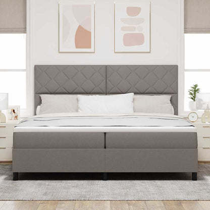 Boxspringbed met hoofdeinde Taupe 200 x 200 cm Stof