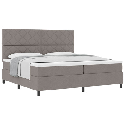 Boxspringbed met hoofdeinde Taupe 200 x 200 cm Stof