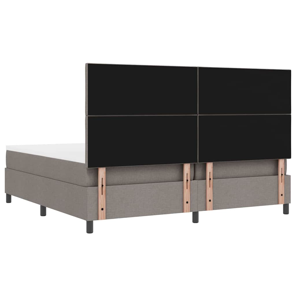 Boxspringbed met hoofdeinde Taupe 200 x 200 cm Stof