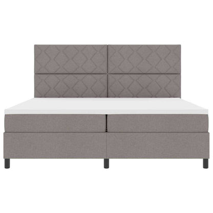 Boxspringbed met hoofdeinde Taupe 200 x 200 cm Stof