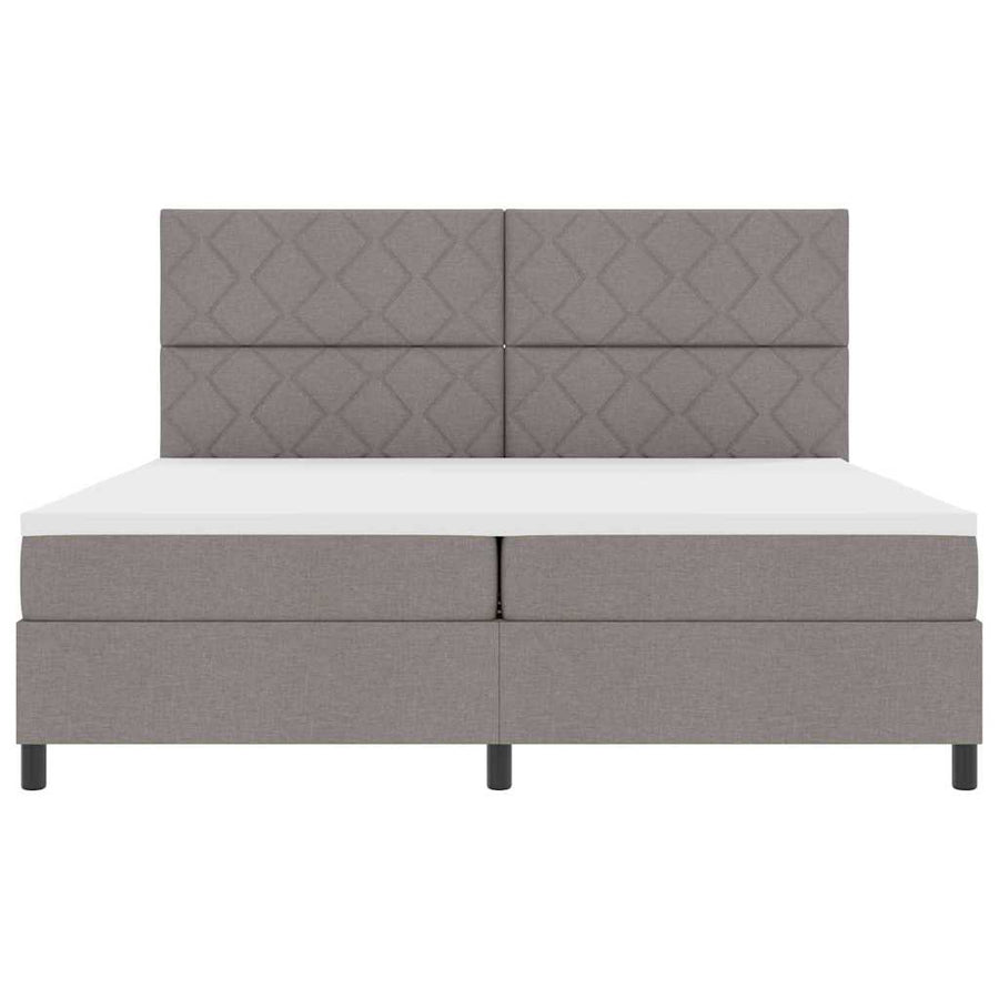 Boxspringbed met hoofdeinde Taupe 200 x 200 cm Stof