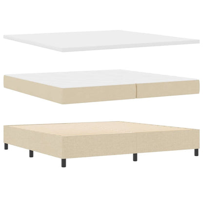 Boxspring bed met matras met hoofdeinde Crème 200 x 200 cm Stof