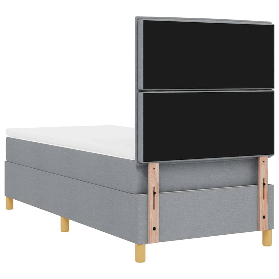 Boxspring bed met hoofdeinde Lichtgrijs 80 x 200 cm Stof