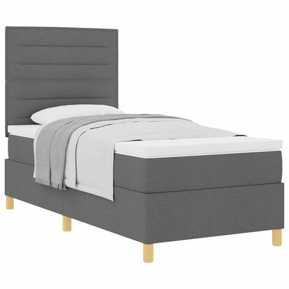 Boxspringbed met matras Donkergrijs 80 x 200 cm Stof