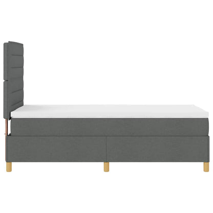 Boxspringbed met matras Donkergrijs 80 x 200 cm Stof