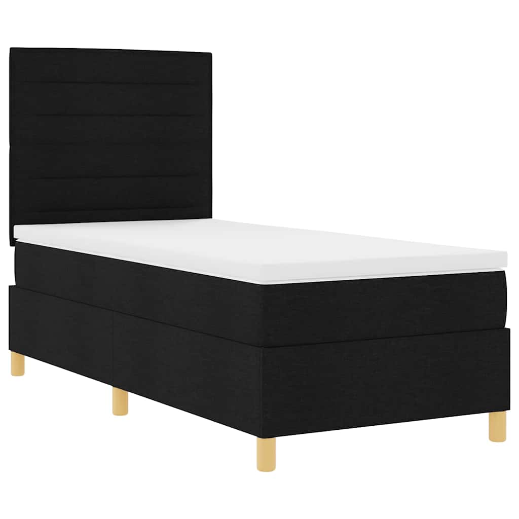 Boxspring bed met hoofdeinde Zwart 80 x 200 cm Stof