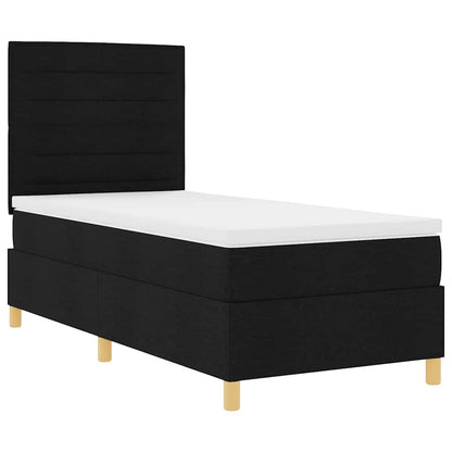Boxspring bed met hoofdeinde Zwart 80 x 200 cm Stof