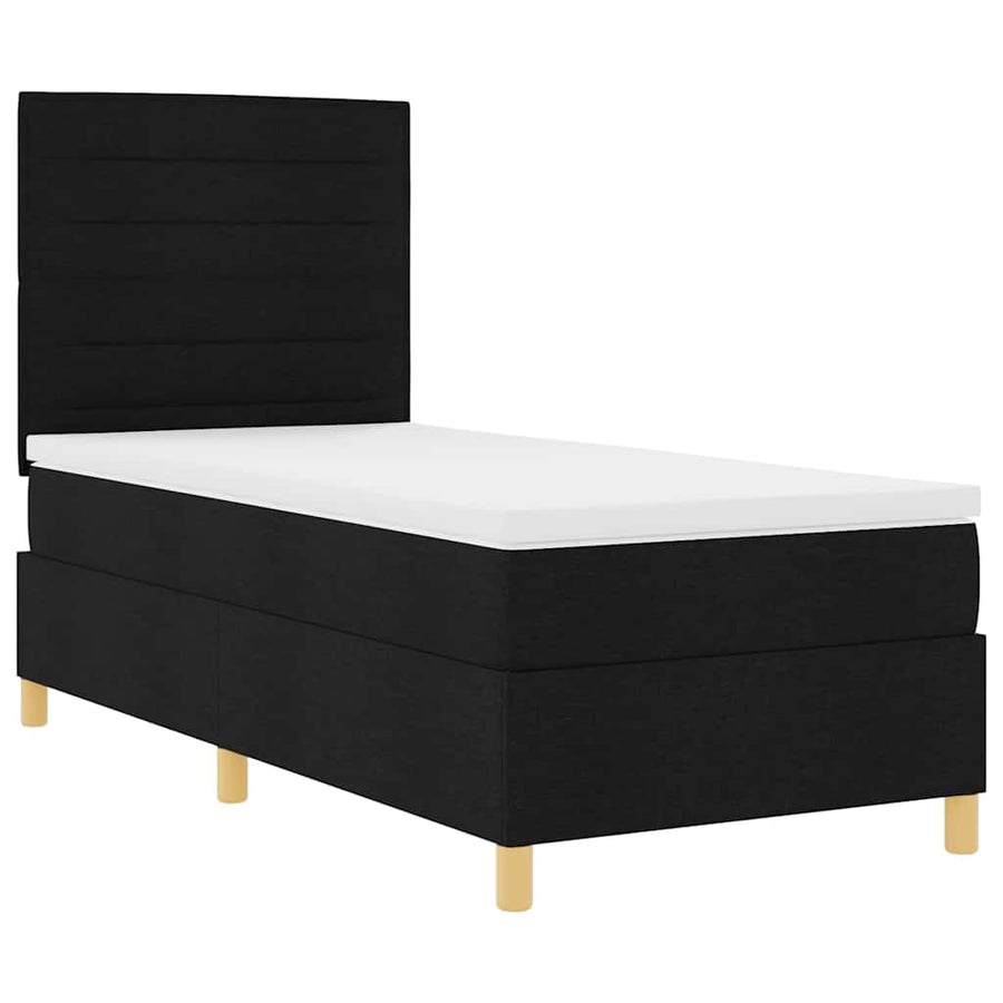 Boxspring bed met hoofdeinde Zwart 80 x 200 cm Stof