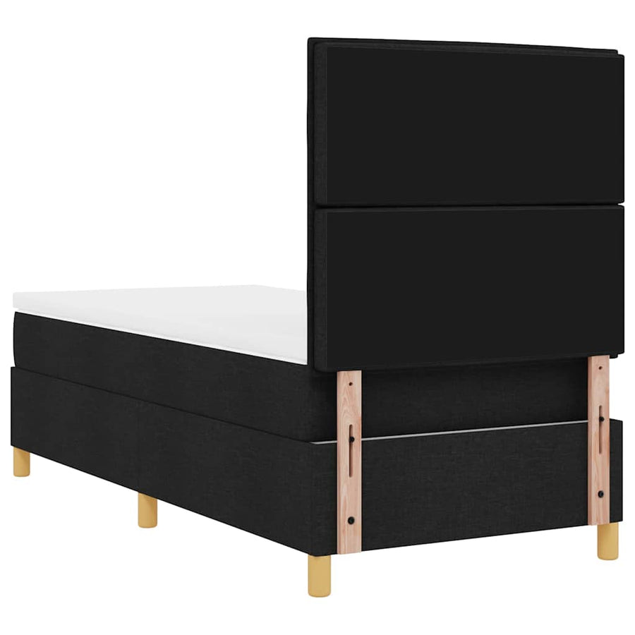 Boxspring bed met hoofdeinde Zwart 80 x 200 cm Stof
