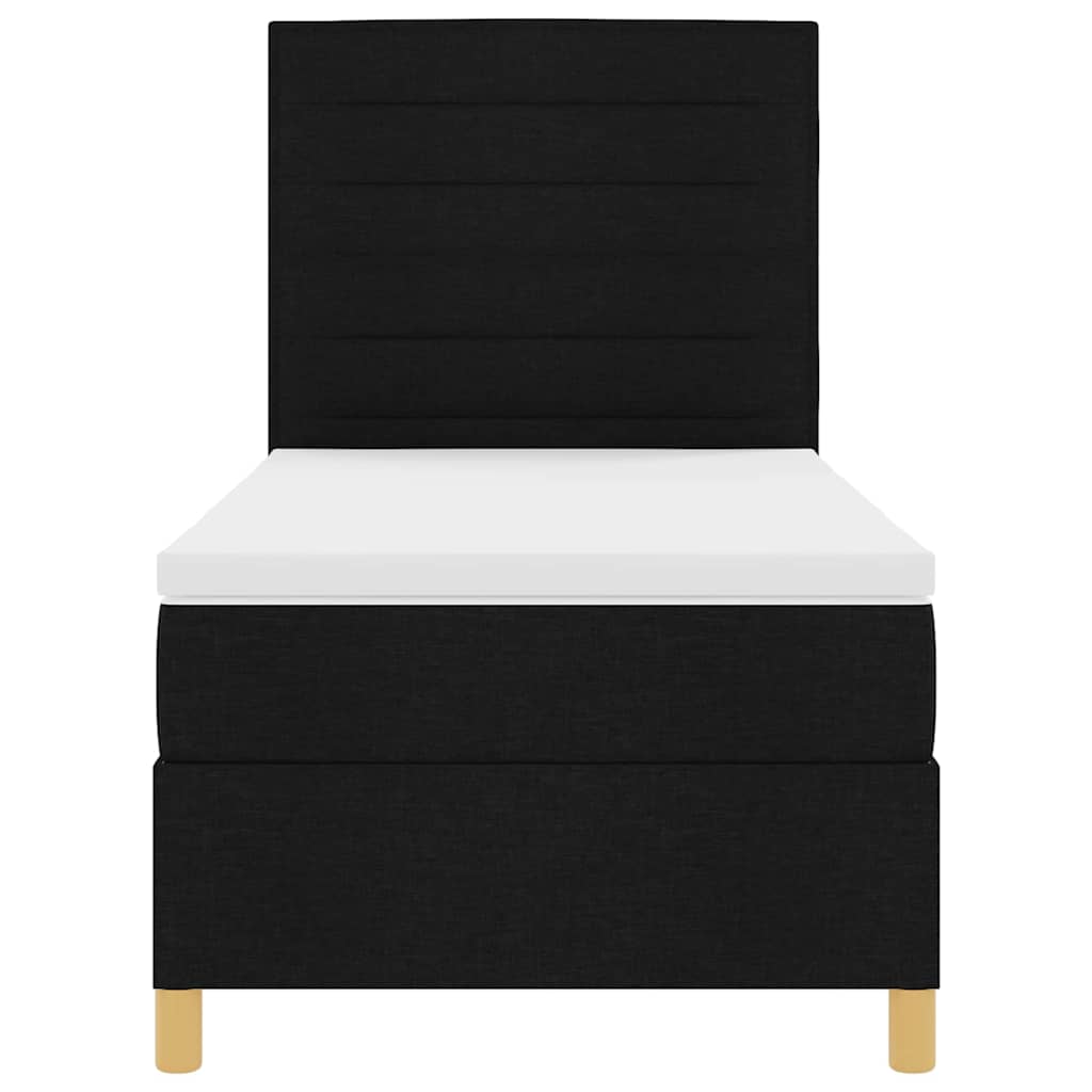 Boxspring bed met hoofdeinde Zwart 80 x 200 cm Stof