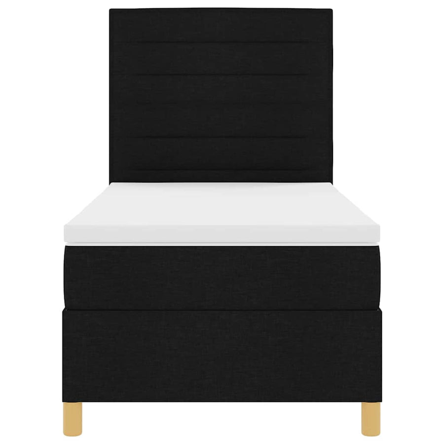 Boxspring bed met hoofdeinde Zwart 80 x 200 cm Stof