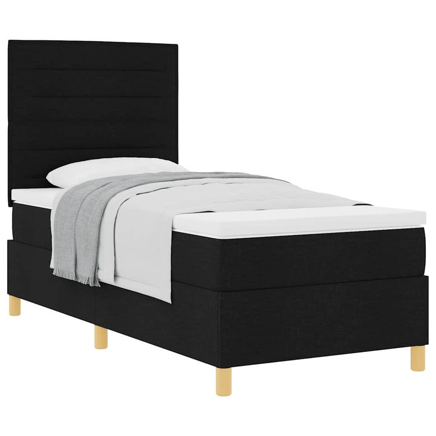 Boxspring bed met hoofdeinde Zwart 80 x 200 cm Stof