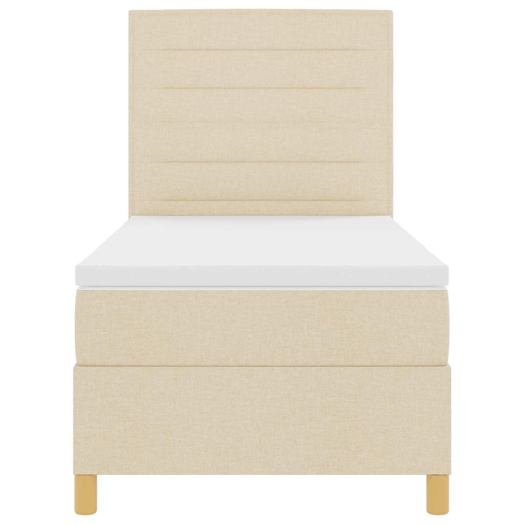 Boxspringbed met matras met hoofdeinde Crème 80 x 200 cm Stof
