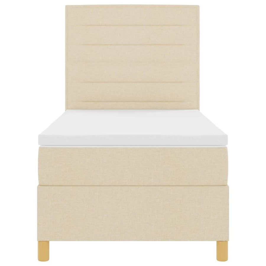Boxspringbed met matras met hoofdeinde Crème 80 x 200 cm Stof
