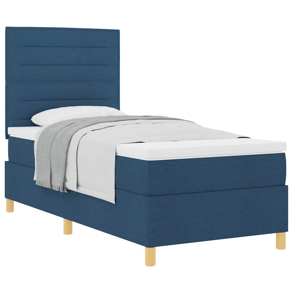 Boxspring bed met hoofdeinde Blauw 80 x 200 cm Stof