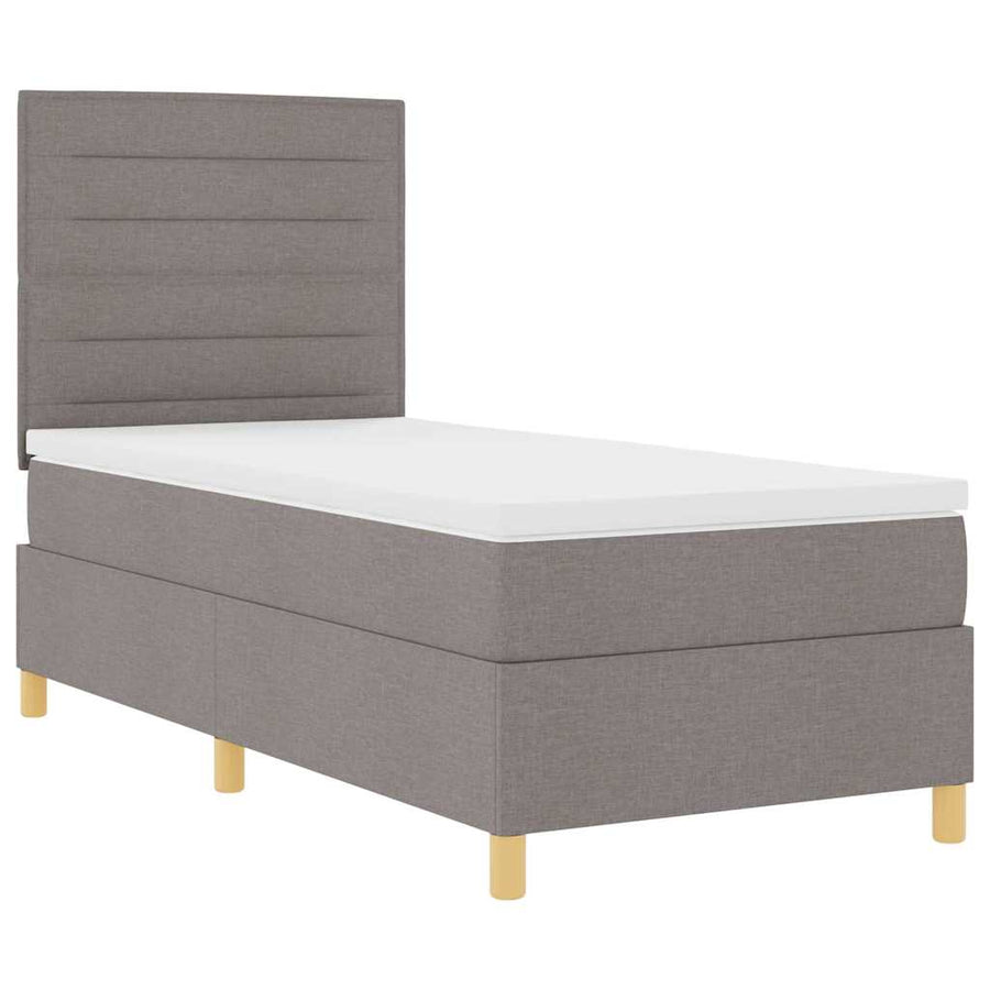 Boxspringbed met matras stof taupe Single