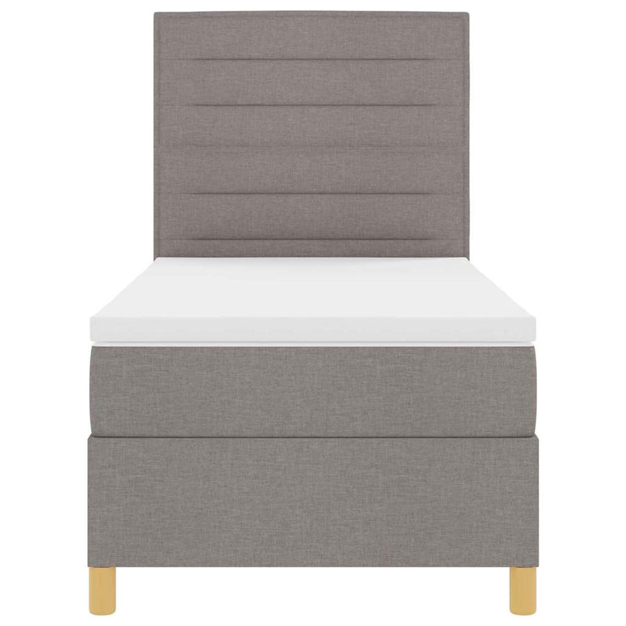 Boxspringbed met matras stof taupe Single