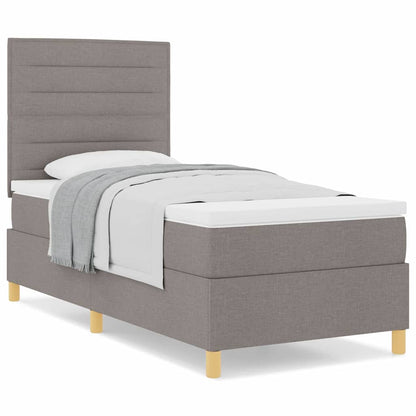 Boxspringbed met matras stof taupe Single