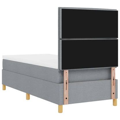 Boxspringbed met matras Lichtgrijs 90 x 200 cm Stof
