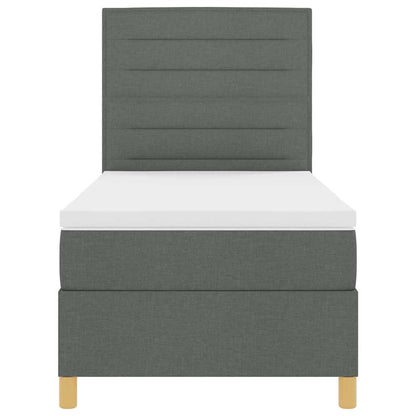 Boxspringbed met matras Donkergrijs 90 x 200 cm Stof