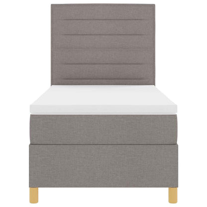 Boxspringbed met matras stof taupe 90x200 cm