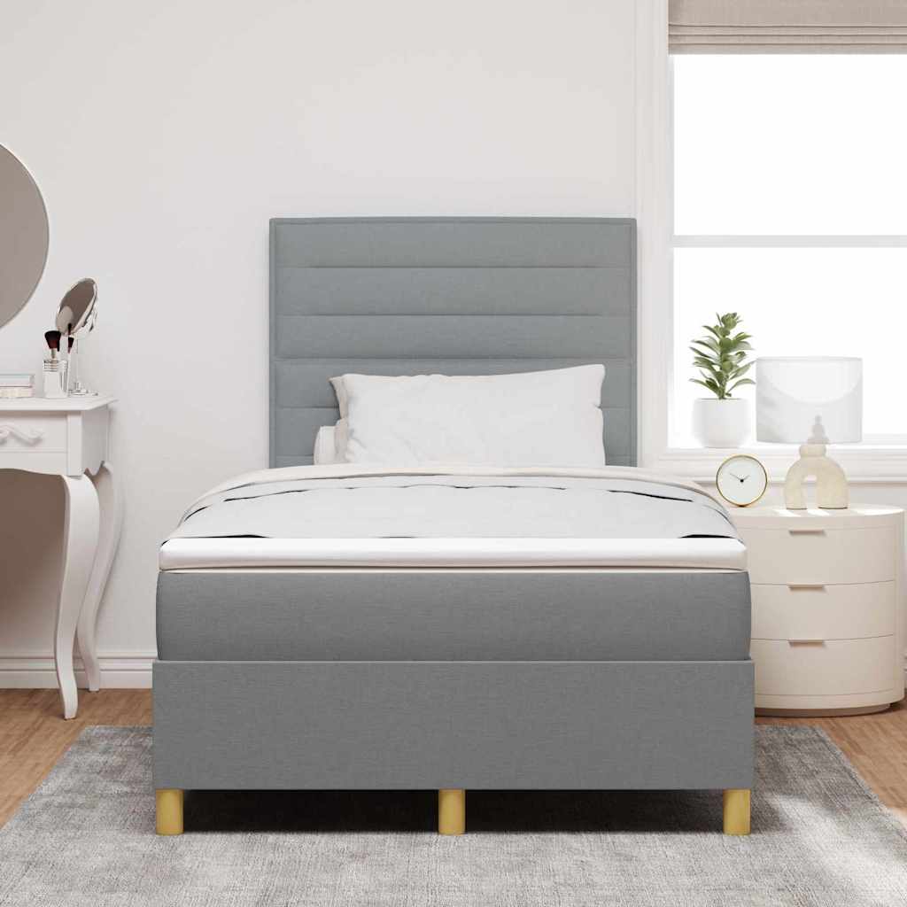 Boxspringbed met matras Lichtgrijs 120 x 190 cm Stof