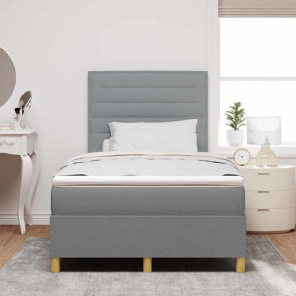 Boxspringbed met matras Lichtgrijs 120 x 190 cm Stof