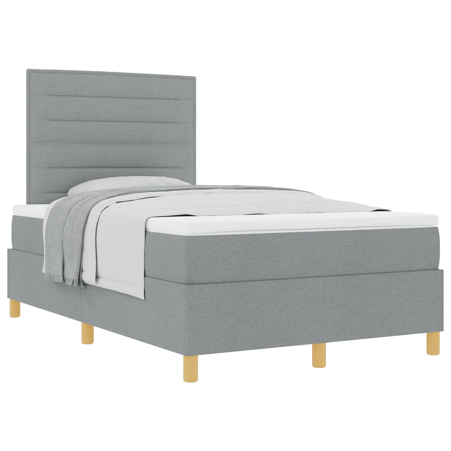 Boxspringbed met matras Lichtgrijs 120 x 190 cm Stof