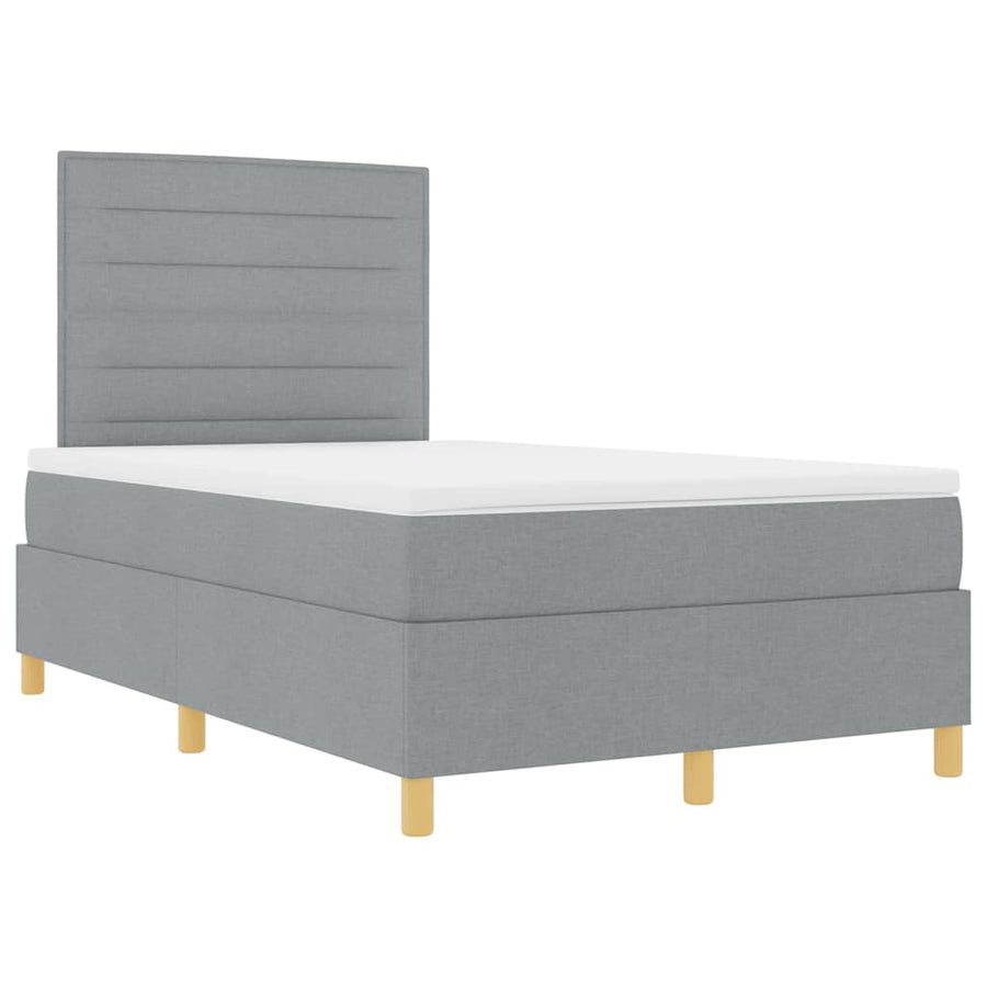 Boxspringbed met matras Lichtgrijs 120 x 190 cm Stof