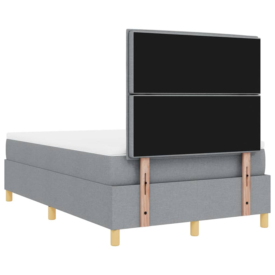 Boxspringbed met matras Lichtgrijs 120 x 190 cm Stof