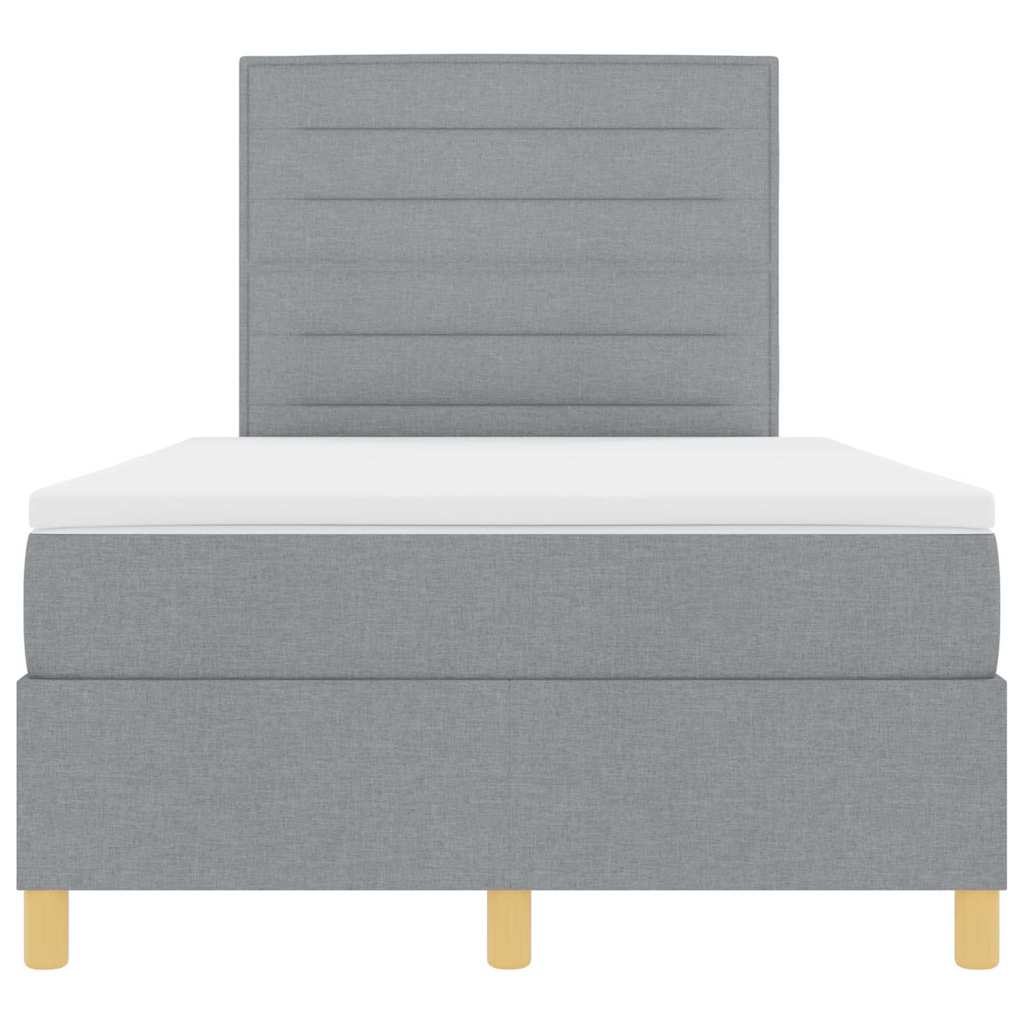 Boxspringbed met matras Lichtgrijs 120 x 190 cm Stof