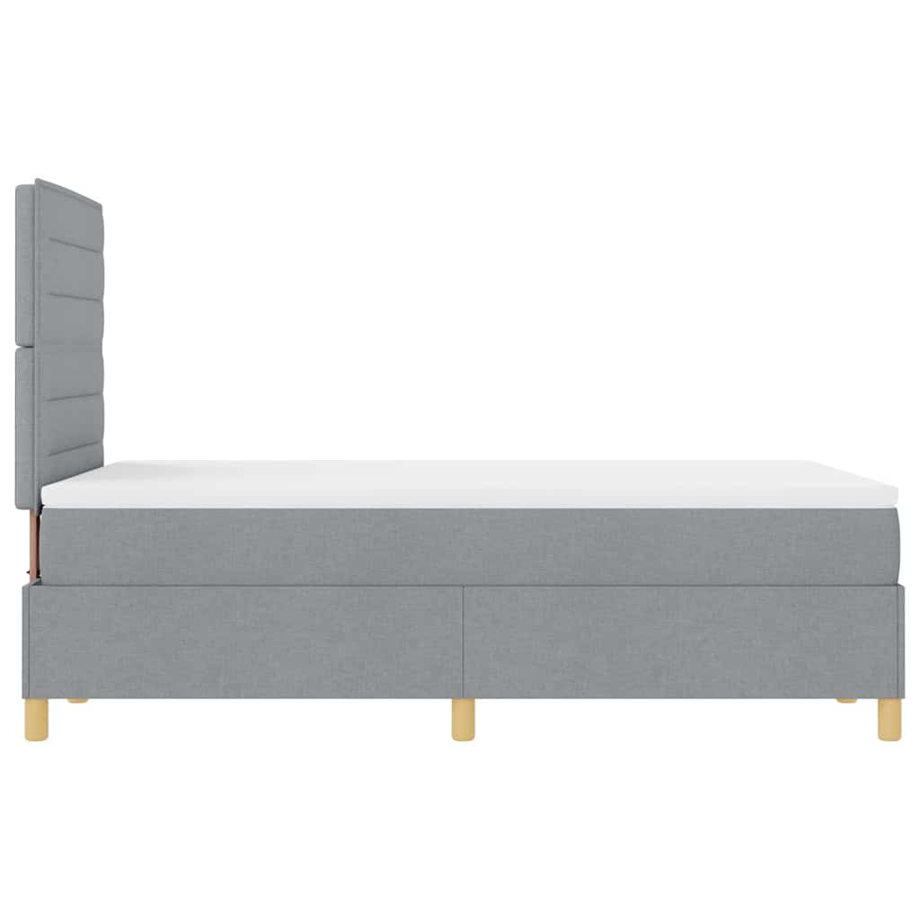 Boxspringbed met matras Lichtgrijs 120 x 190 cm Stof