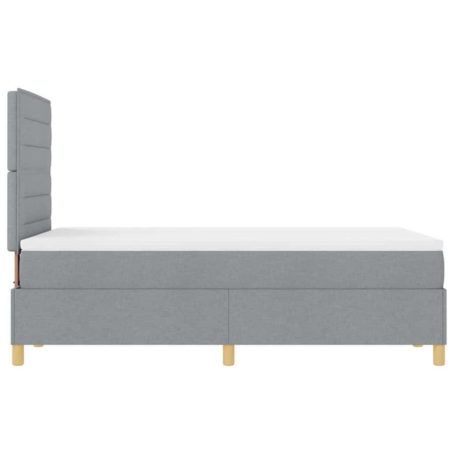 Boxspringbed met matras Lichtgrijs 120 x 190 cm Stof