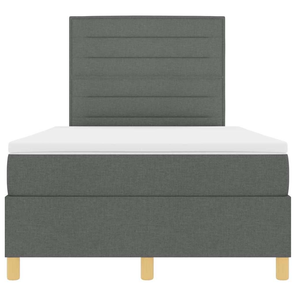 Boxspringbed met matras Donkergrijs 120 x 190 cm Stof