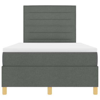 Boxspringbed met matras Donkergrijs 120 x 190 cm Stof