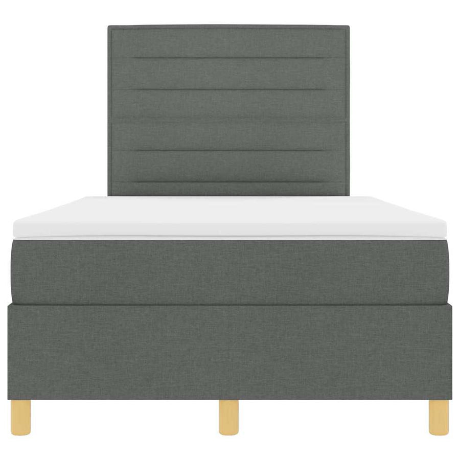 Boxspringbed met matras Donkergrijs 120 x 190 cm Stof