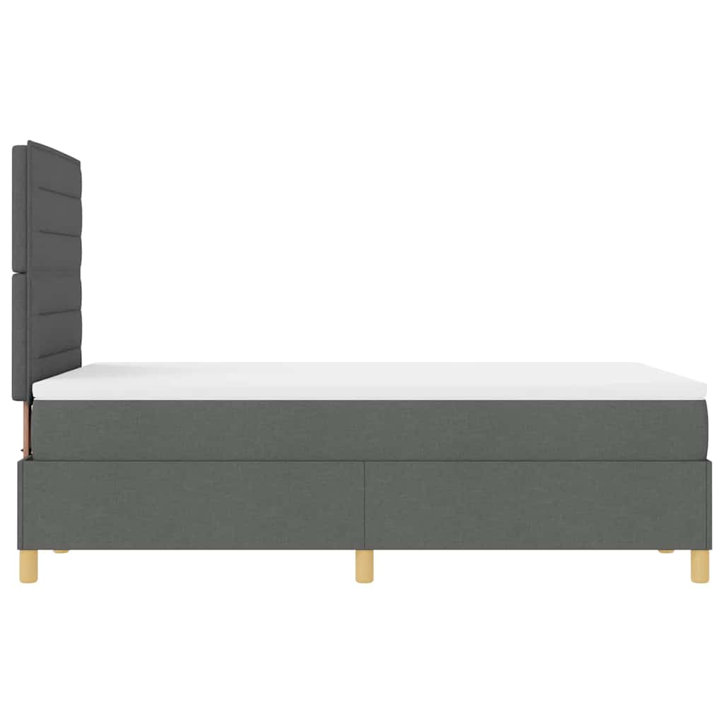 Boxspringbed met matras Donkergrijs 120 x 190 cm Stof